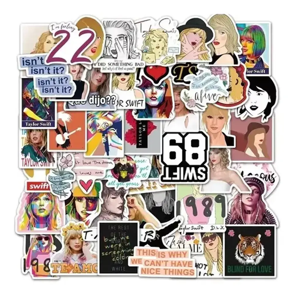Taylor Swift - Set De 50 Stickers / Calcomanias 9