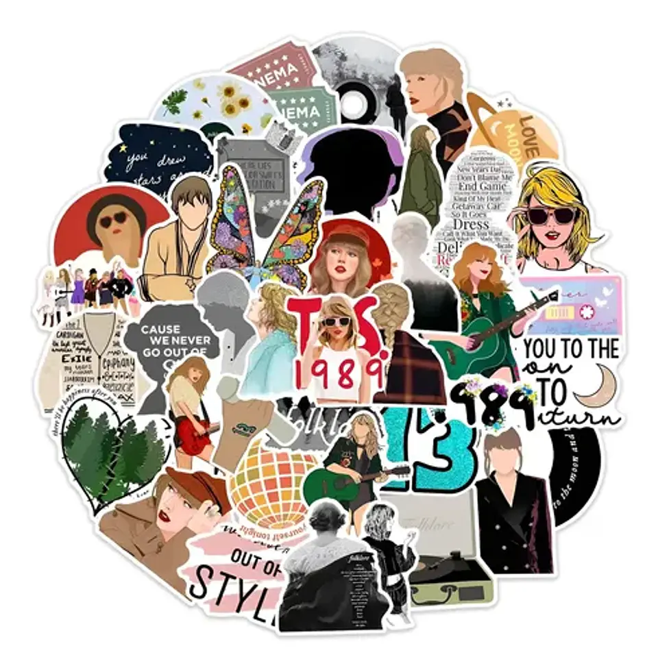 Taylor Swift - Set De 50 Stickers / Calcomanias 12