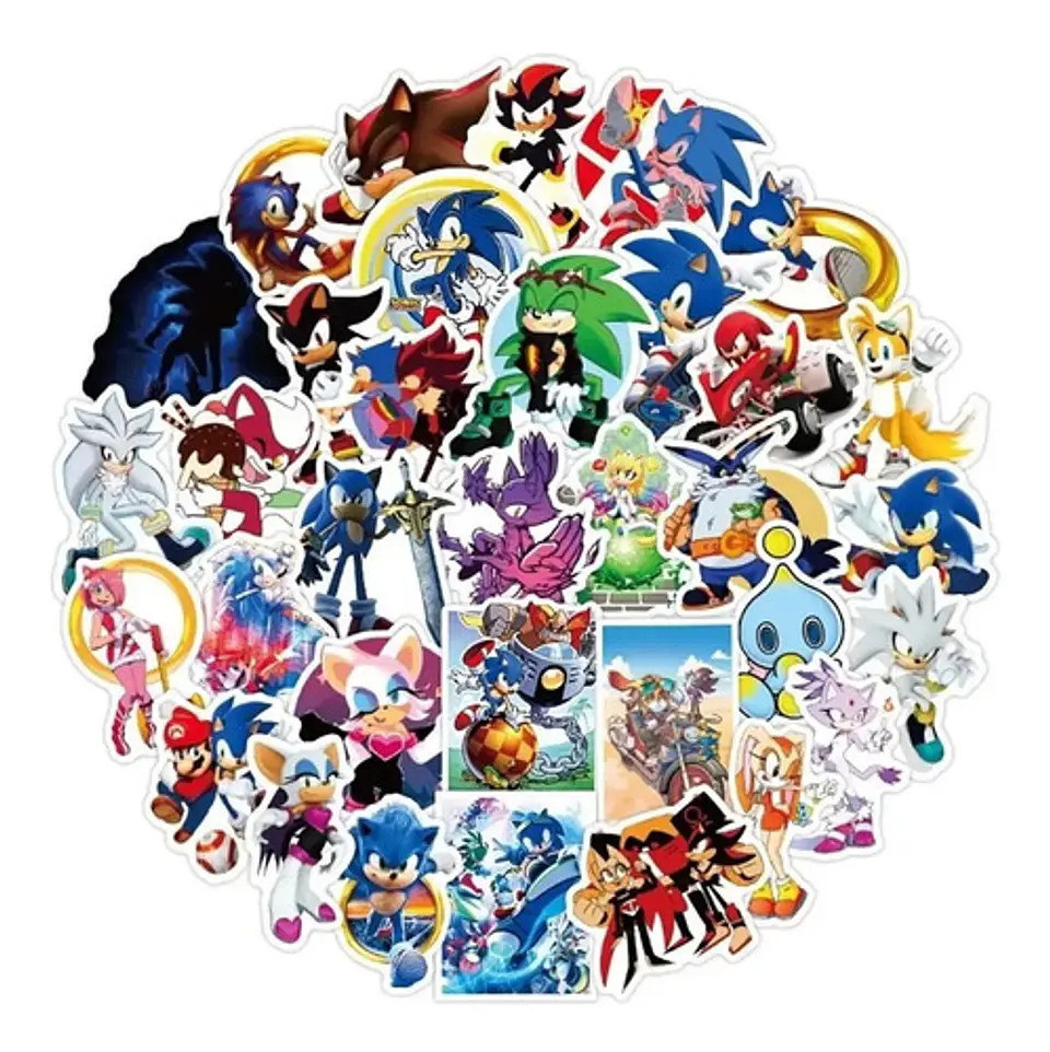 Sonic - Set De 50 Stickers / Calcomanias / Pegatinas 4