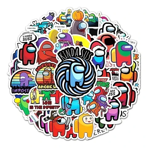 Among Us - Set 50 Stickers / Calcomanias / Pegatinas