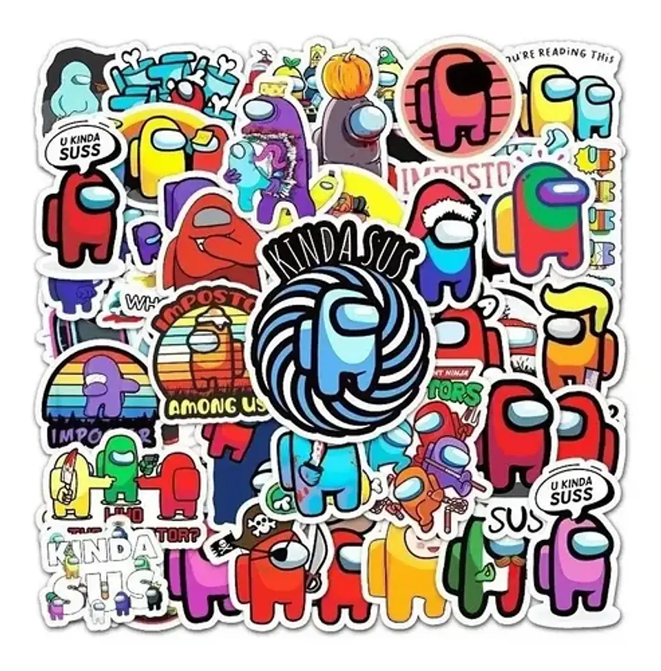 Among Us - Set 50 Stickers / Calcomanias / Pegatinas 4