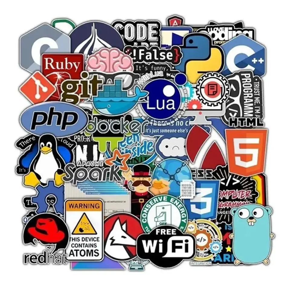 Programador Geek Java - Set De 50 Stickers / Calcomanias 2