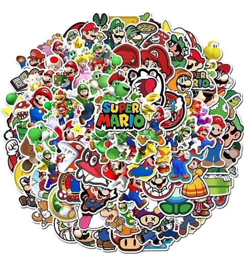 Set 100 Stickers De Super Mario Bros - Pegatinas/calcomanias