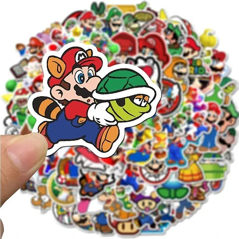Set 100 Stickers De Super Mario Bros - Pegatinas/calcomanias