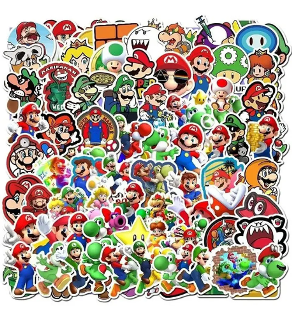 Set 100 Stickers De Super Mario Bros - Pegatinas/calcomanias 7