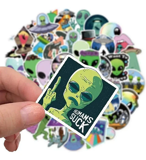 Ovni / Ufo - Set De 50 Stickers / Calcomanias / Pegatinas