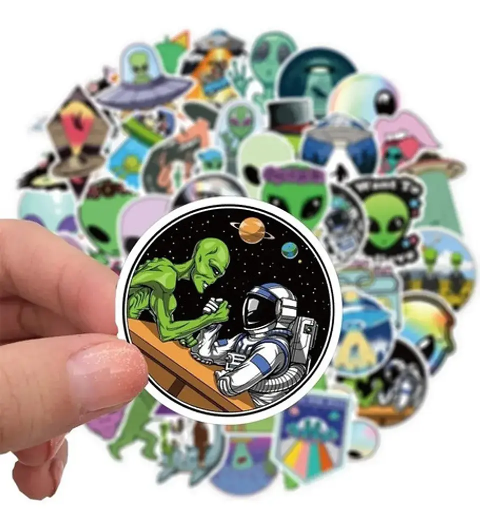 Ovni / Ufo - Set De 50 Stickers / Calcomanias / Pegatinas 3