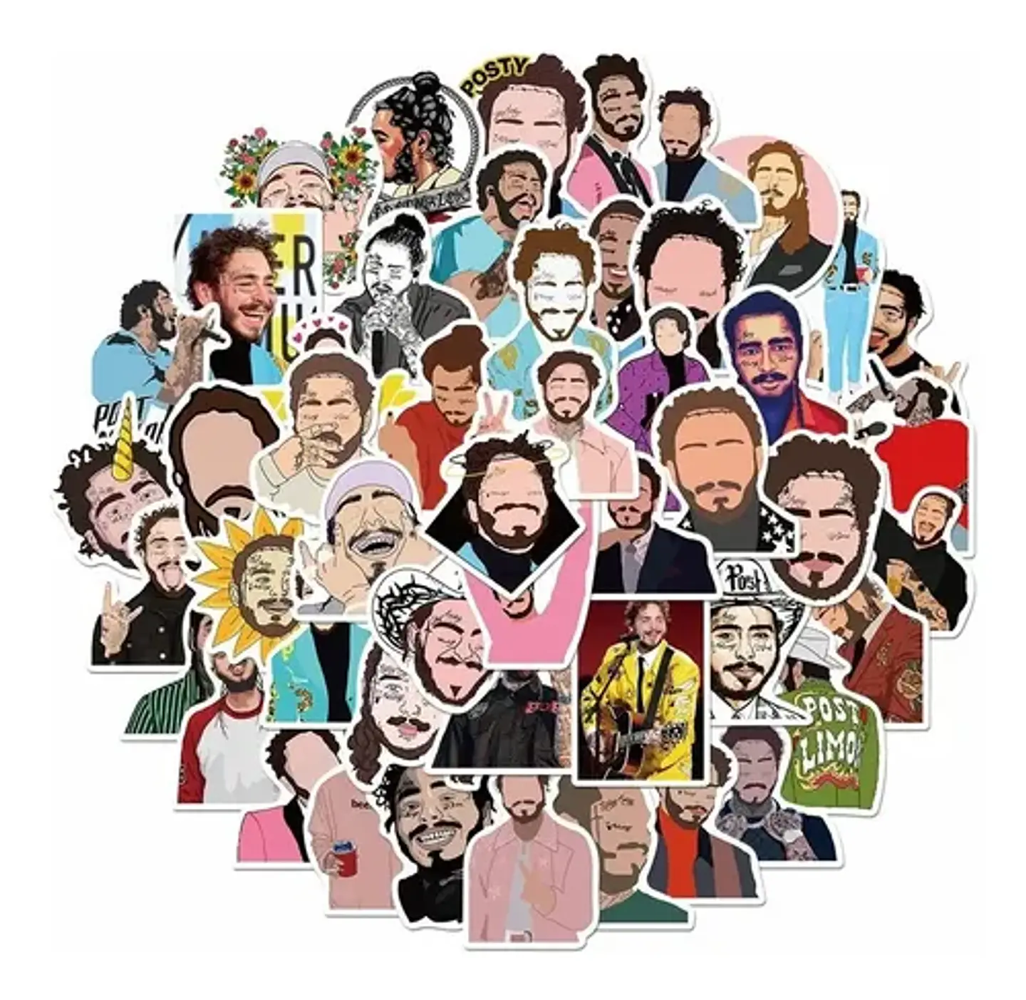 Post Malone - Set De 50 Stickers / Calcomanias / Pegatinas 1