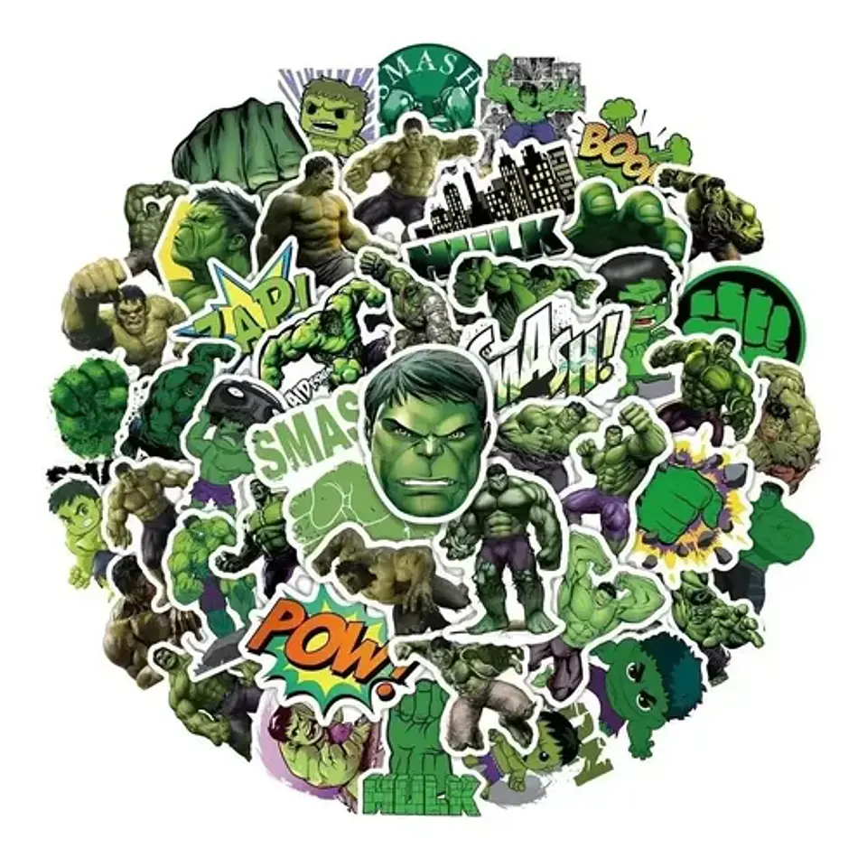Hulk - Set De 50 Stickers / Calcomanias / Pegatinas 1