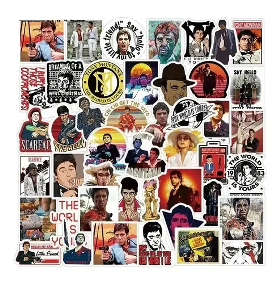 Scarface Set De 50 Stickers / Calcomanias / Pegatinas 4