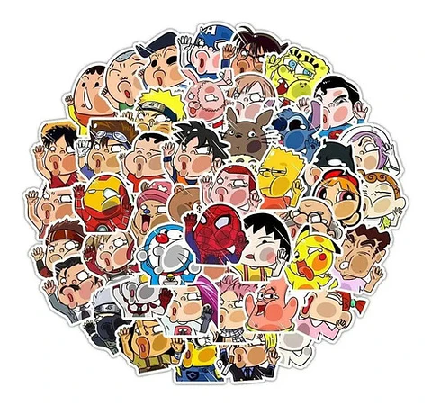 Cartoon Mix - Set De 50 Stickers / Calcomanias / Pegatinas