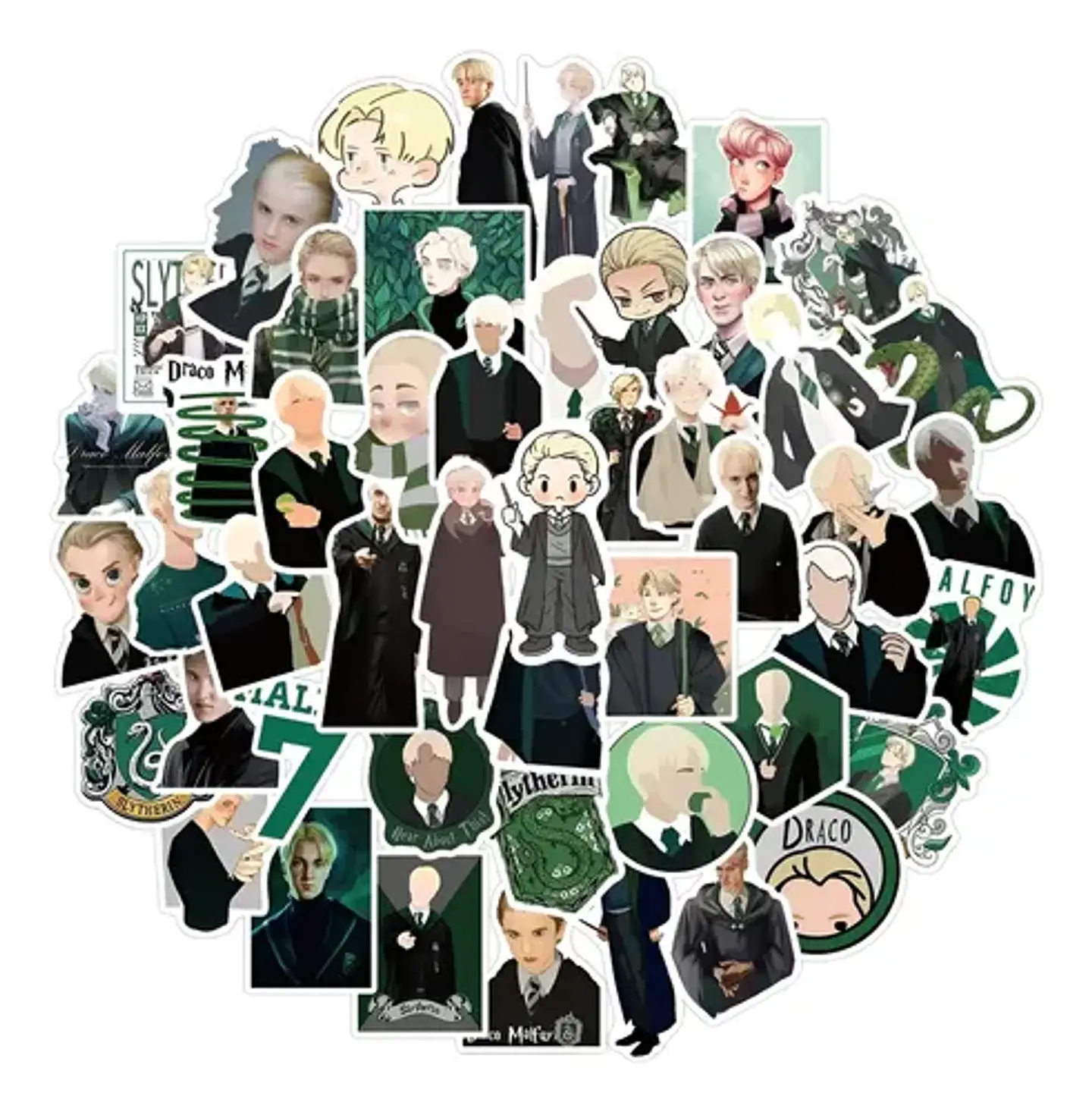 Draco Malfoy - Set De 50 Stickers / Calcomanías / Pegatinas 1