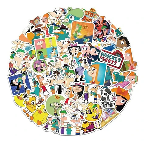 Phineas Y Fer - Set De 50 Stickers / Calcomanias / Pegatinas