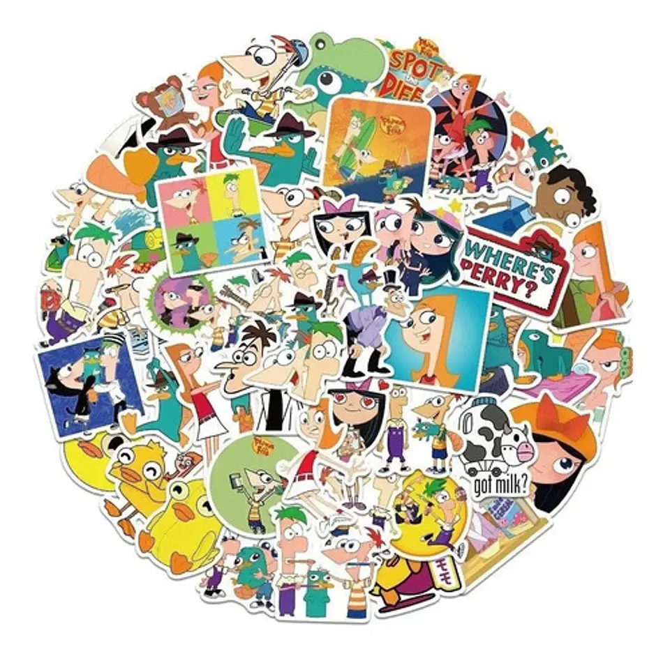 Phineas Y Fer - Set De 50 Stickers / Calcomanias / Pegatinas 1