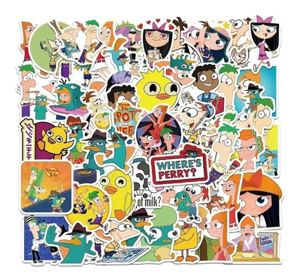 Phineas Y Fer - Set De 50 Stickers / Calcomanias / Pegatinas 4