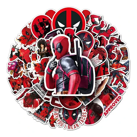 Deadpool - Set De 50 Stickers / Calcomanias / Pegatinas