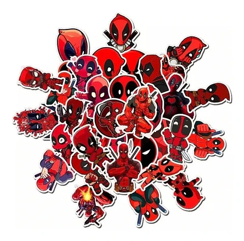 Deadpool - Set De 50 Stickers / Calcomanias / Pegatinas