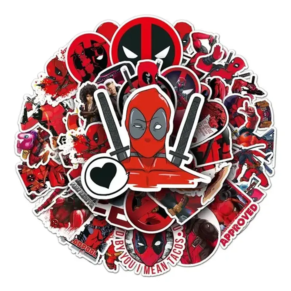 Deadpool - Set De 50 Stickers / Calcomanias / Pegatinas 8