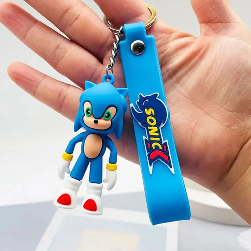 Llavero De Sonic Con Colgante + Gancho Para Colgar 1