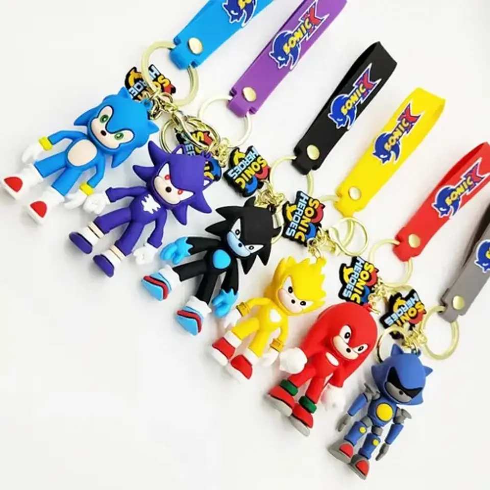 Llavero De Sonic Con Colgante + Gancho Para Colgar 7