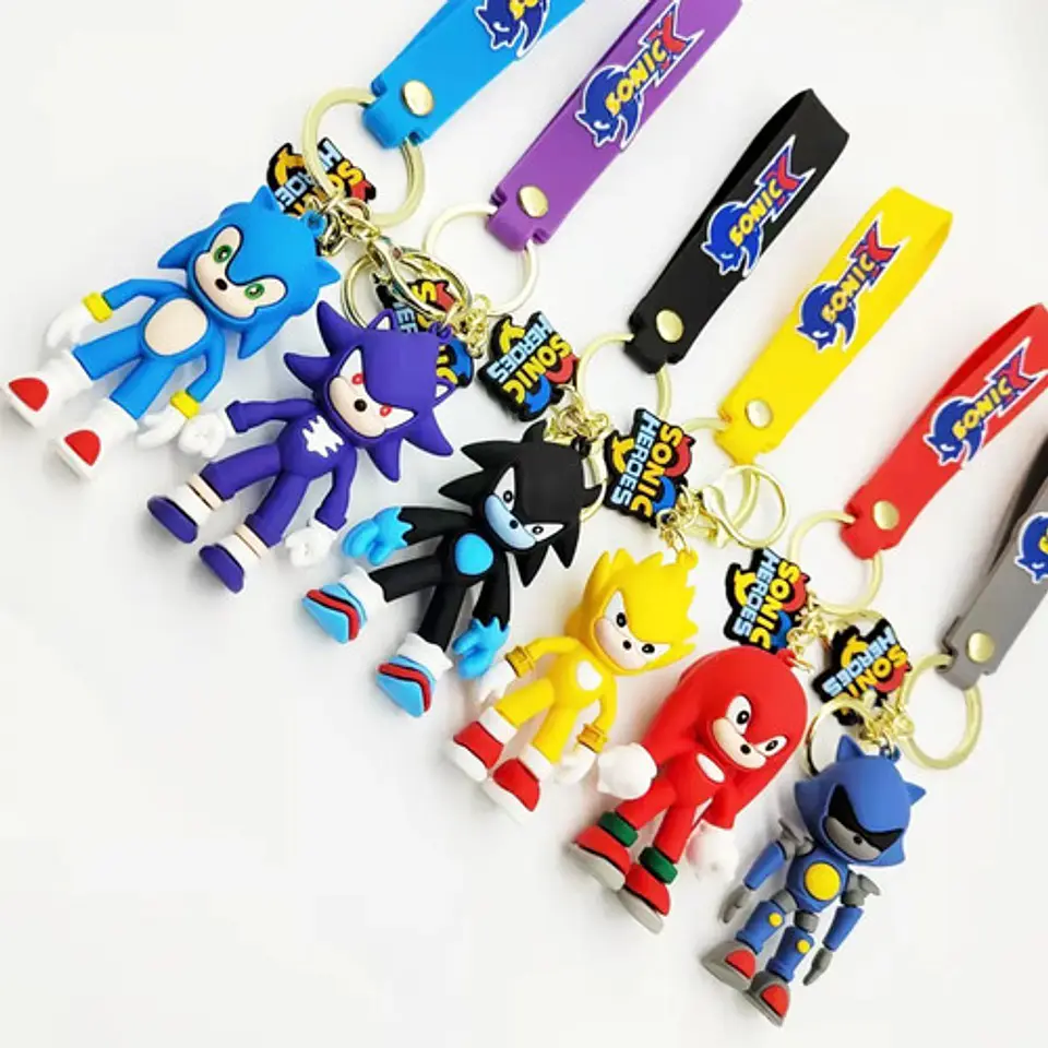 Llavero De Sonic Con Colgante + Gancho Para Colgar 10