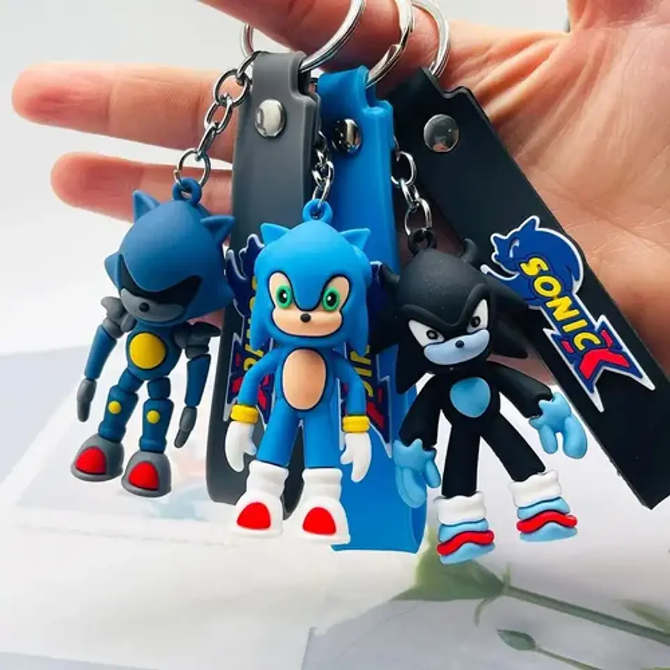 Llavero De Sonic Con Colgante + Gancho Para Colgar 13