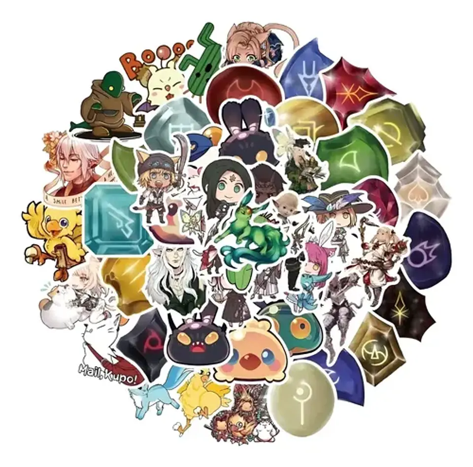 World Of Final Fantasy - Set De 50 Stickers / Calcomanias 1
