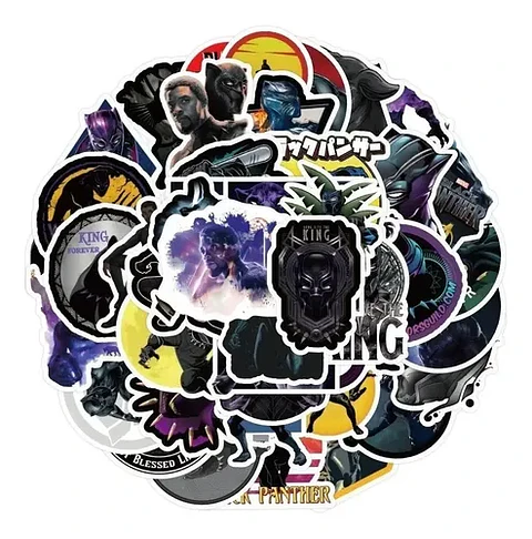 Black Panther - Set 50 Stickers / Calcomanias / Pegatinas