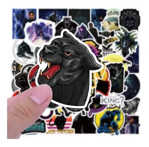 Black Panther - Set 50 Stickers / Calcomanias / Pegatinas