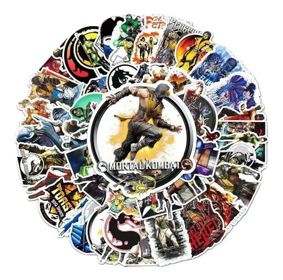 Mortal Kombat - Set De 50 Stickers / Calcomanias / Pegatinas 2