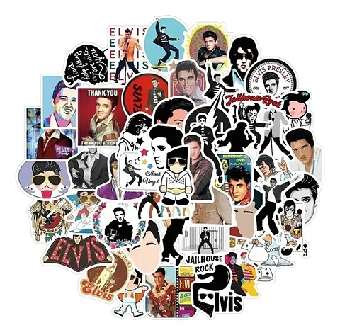 Elvis Presley - Set De 50 Stickers / Calcomanias / Pegatinas