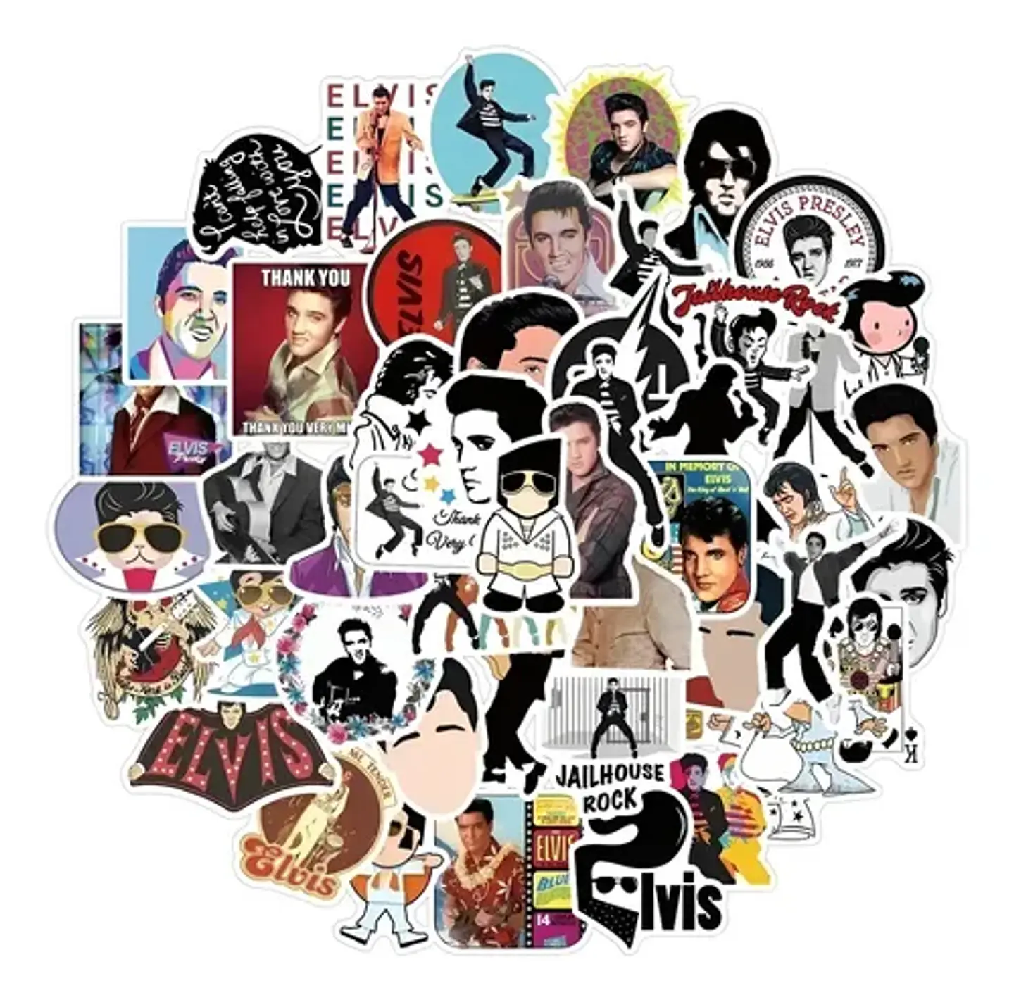 Elvis Presley - Set De 50 Stickers / Calcomanias / Pegatinas 1