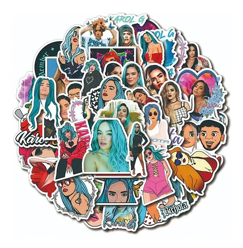 Karol G - Set De 50 Stickers / Calcomanias / Pegatinas