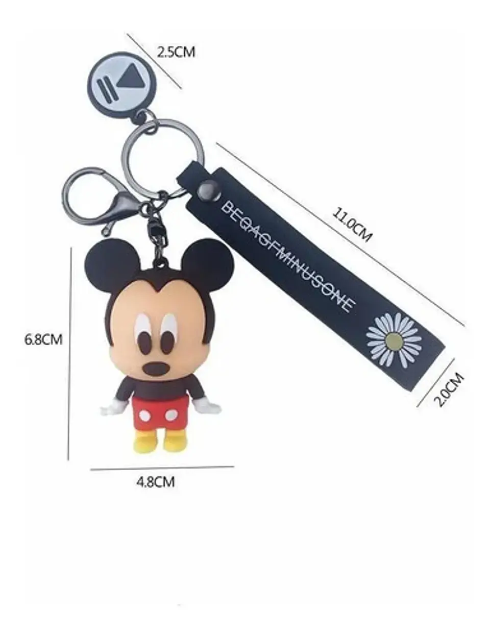 Llavero De Mickey Mouse Con Colgante + Gancho Para Colgar 6
