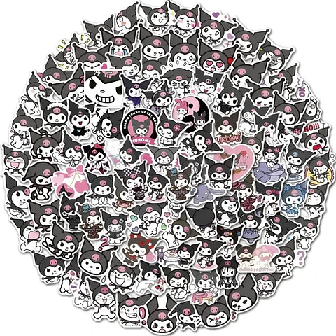 Set 100 Stickers De Kuromi - Pegatinas / Calcomanias