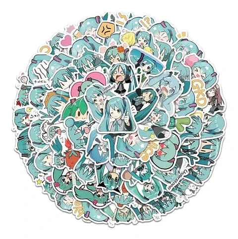 Miku Hatsune - Set De 50 Stickers / Calcomanias / Pegatinas