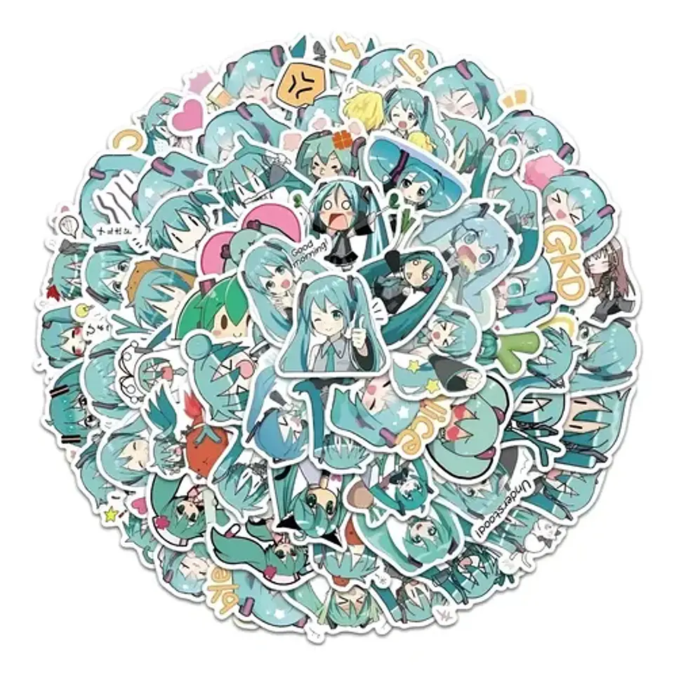 Miku Hatsune - Set De 50 Stickers / Calcomanias / Pegatinas 1