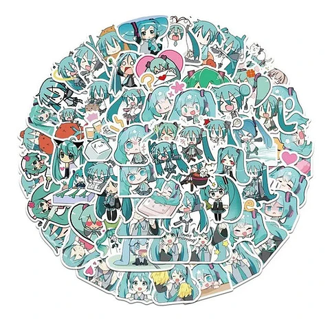 Miku Hatsune - Set De 50 Stickers / Calcomanias / Pegatinas