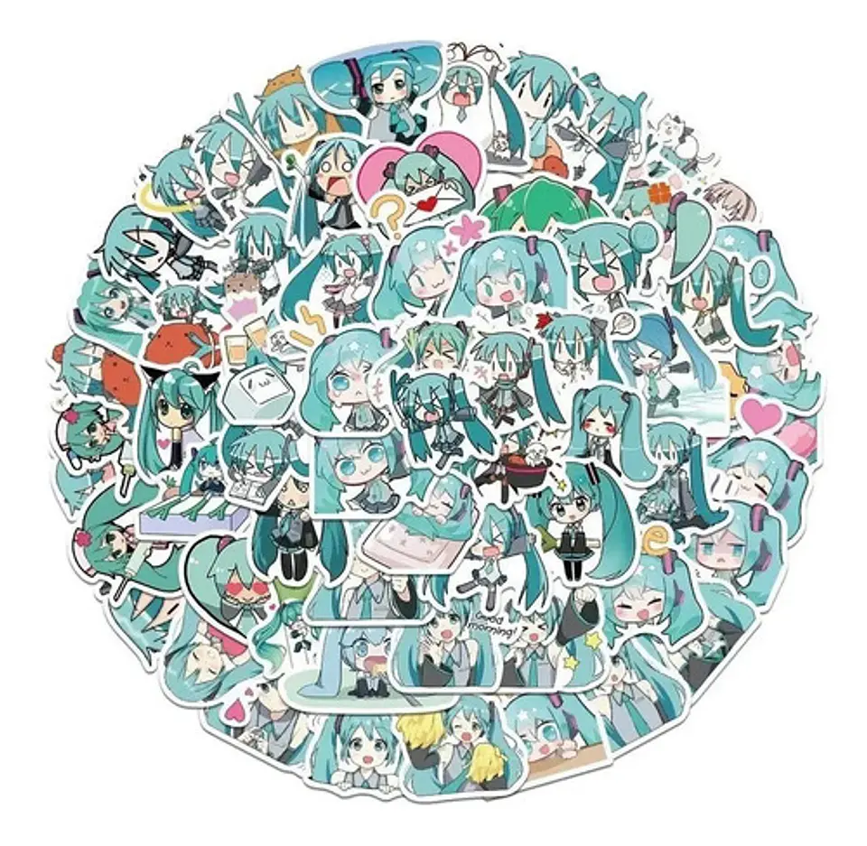 Miku Hatsune - Set De 50 Stickers / Calcomanias / Pegatinas 2