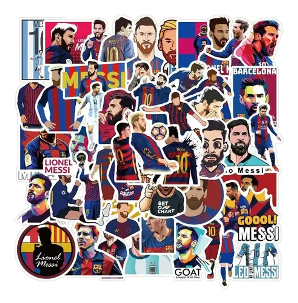 Lionel Messi - Set De 50 Stickers / Calcomanias / Pegatinas 8