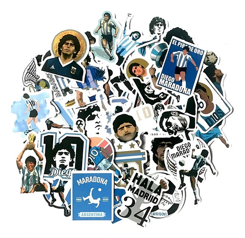 Diego Armando Maradona - Set De 50 Stickers / Calcomanias