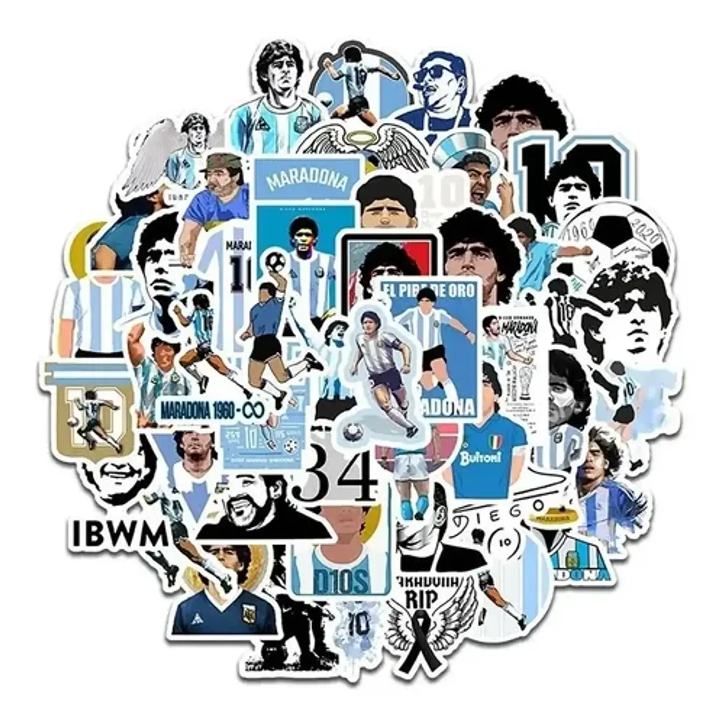 Diego Armando Maradona - Set De 50 Stickers / Calcomanias 2