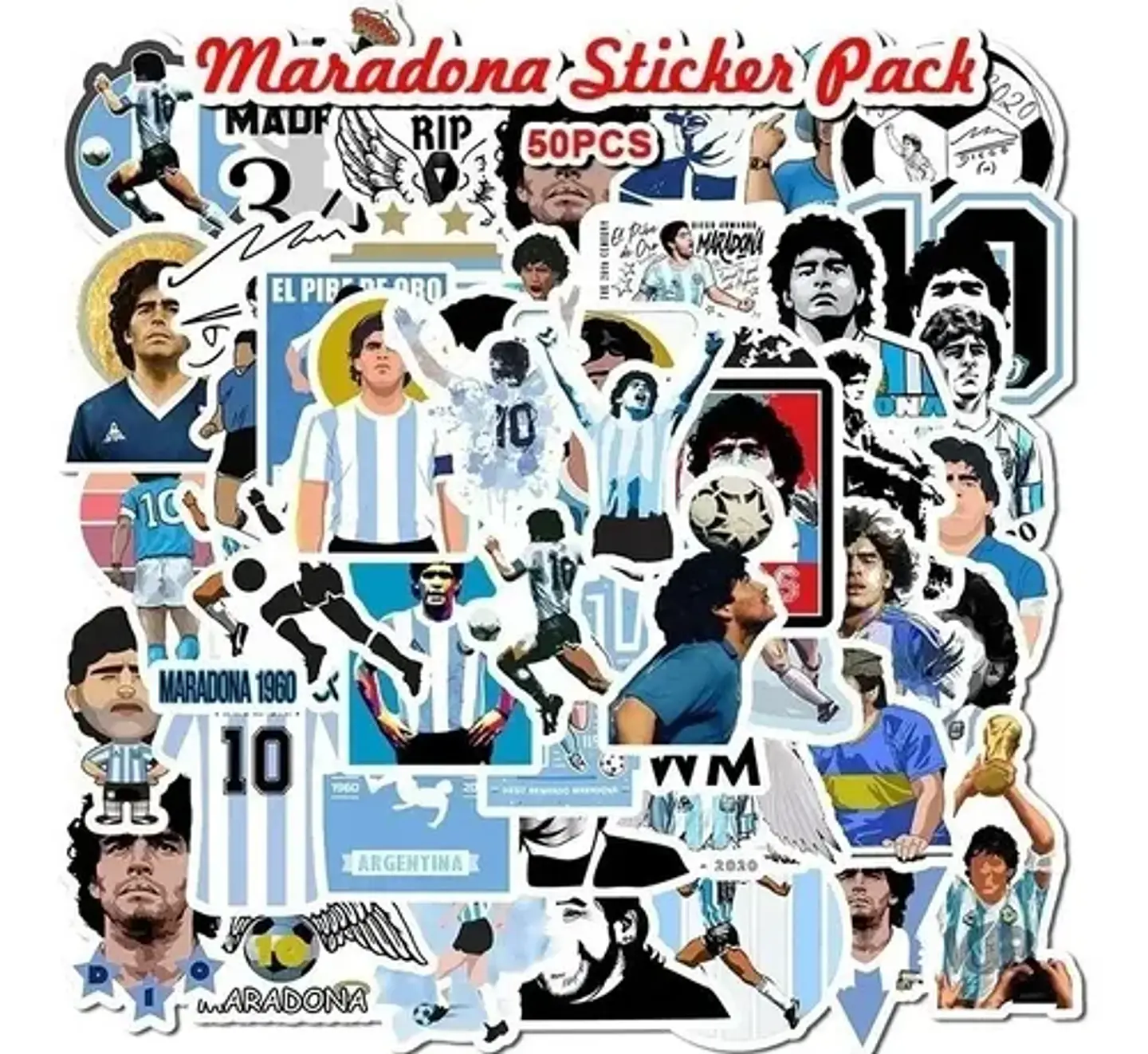 Diego Armando Maradona - Set De 50 Stickers / Calcomanias 3