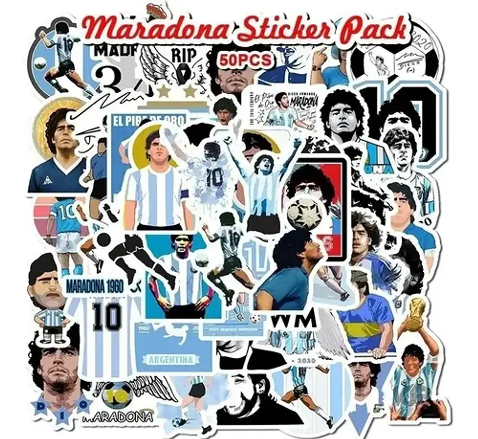 Diego Armando Maradona - Set De 50 Stickers / Calcomanias 3