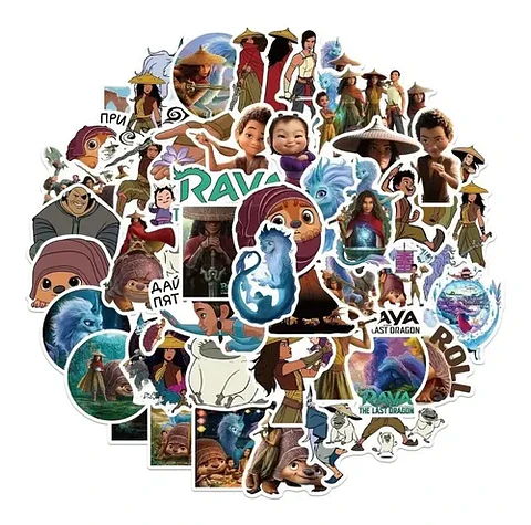 Raya Y El Último Dragón - Set De 50 Stickers / Calcomanias