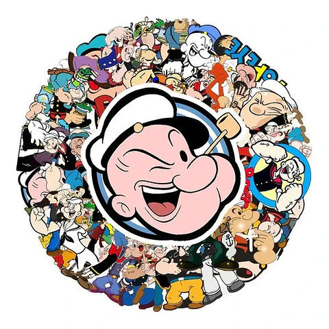 Popeye - Set De 50 Stickers / Calcomanias / Pegatinas