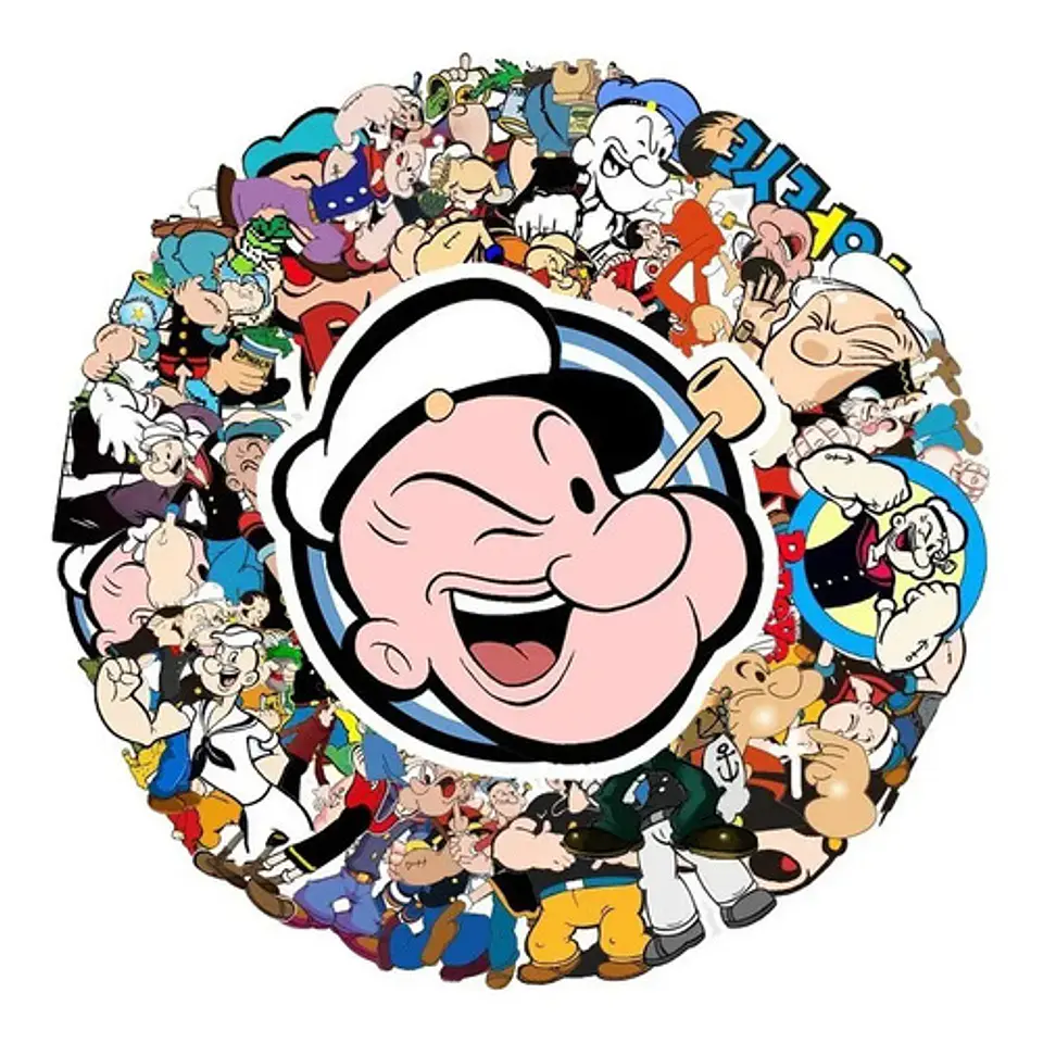 Popeye - Set De 50 Stickers / Calcomanias / Pegatinas 1