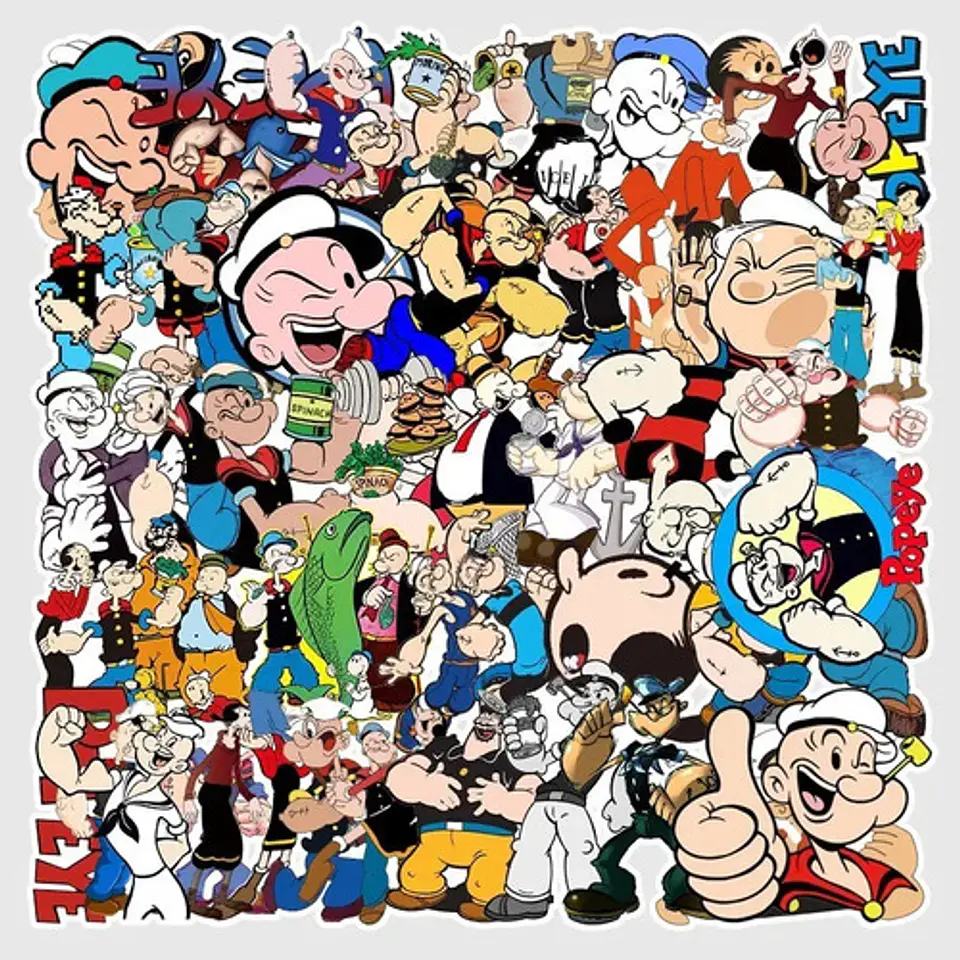 Popeye - Set De 50 Stickers / Calcomanias / Pegatinas 4