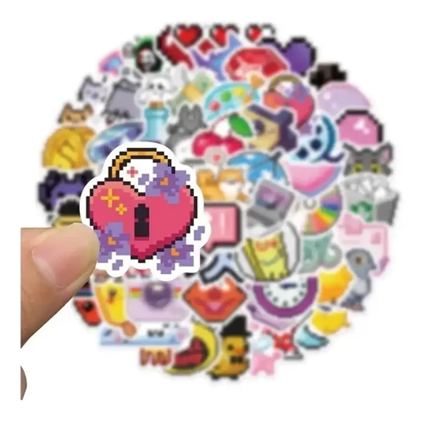 8 Bits Estilo Pixel - Set De 50 Stickers / Calcomanias 2