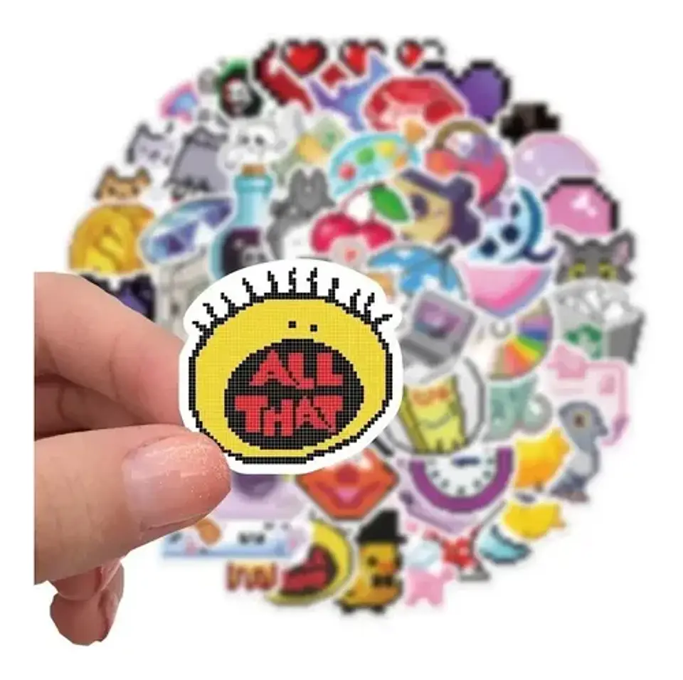8 Bits Estilo Pixel - Set De 50 Stickers / Calcomanias 3